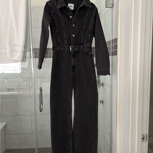 Zara Charcoal Denim Jumpsuit with Belt